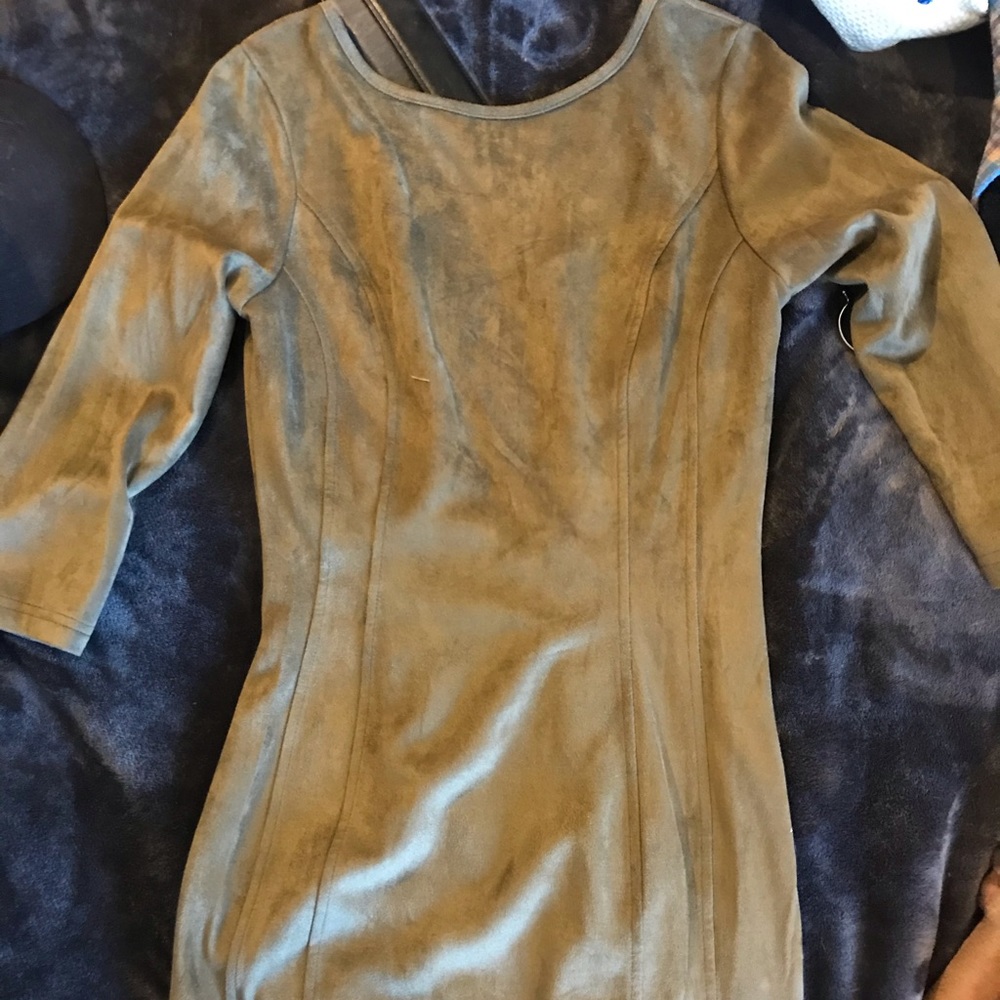 AKIRA LOW BACK SUEDE DRESS